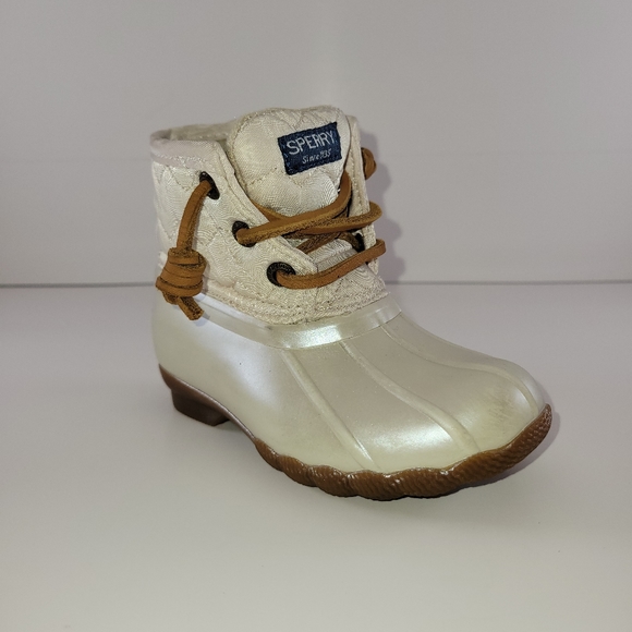 Sperry Other - Sperry Saltwater Duck Ivory/Pearl Boot- GIRLS- 6M